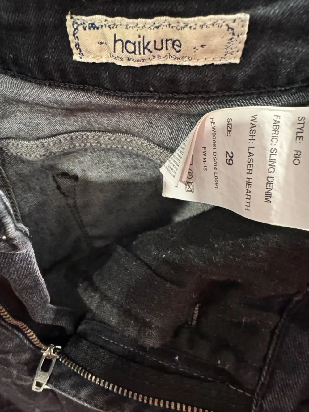 Haikure |Black Laser Hearth Wash Rio Jean-Made In Italy Chic Edgy Designer Denim